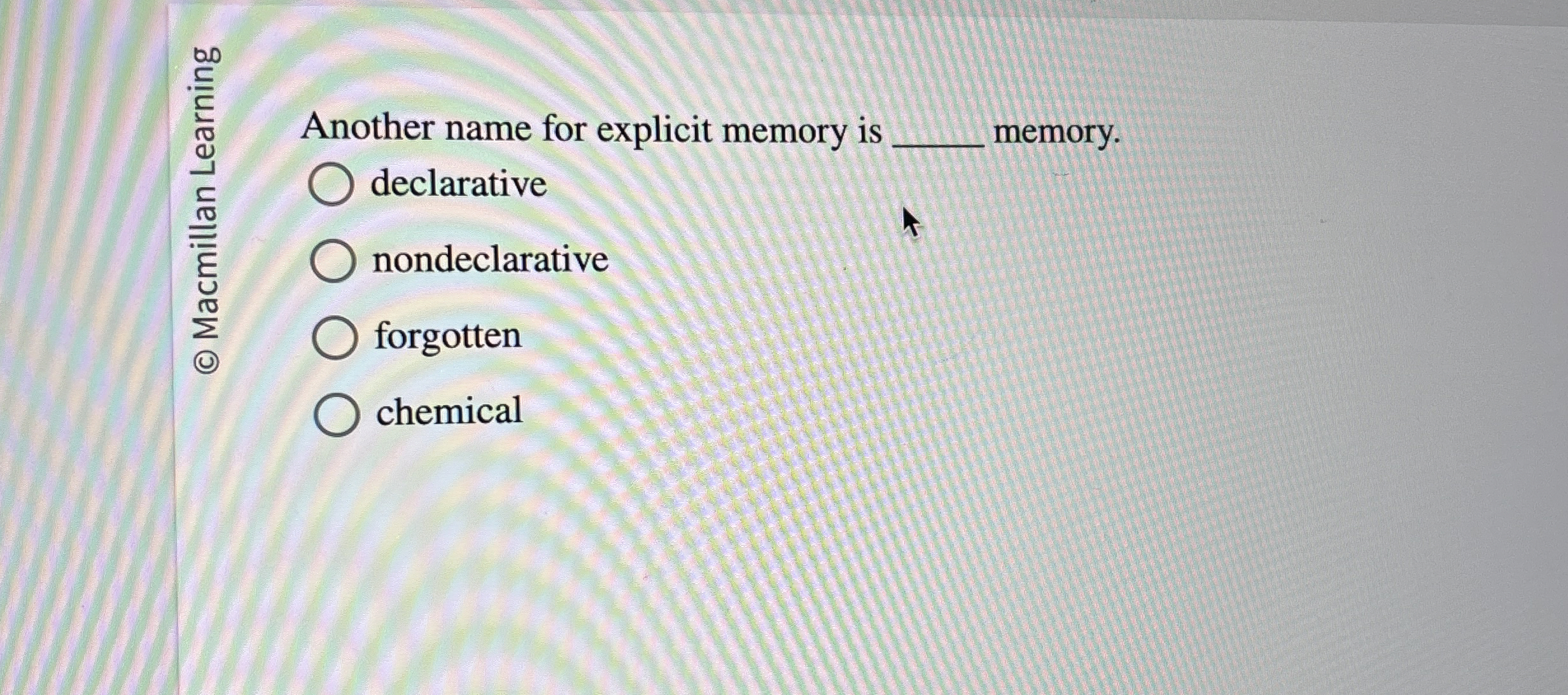 Solved Another name for explicit memory