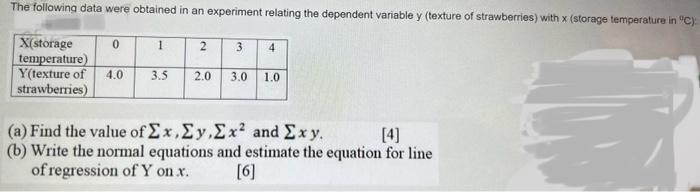 Solved The following data were obtained in an experiment | Chegg.com