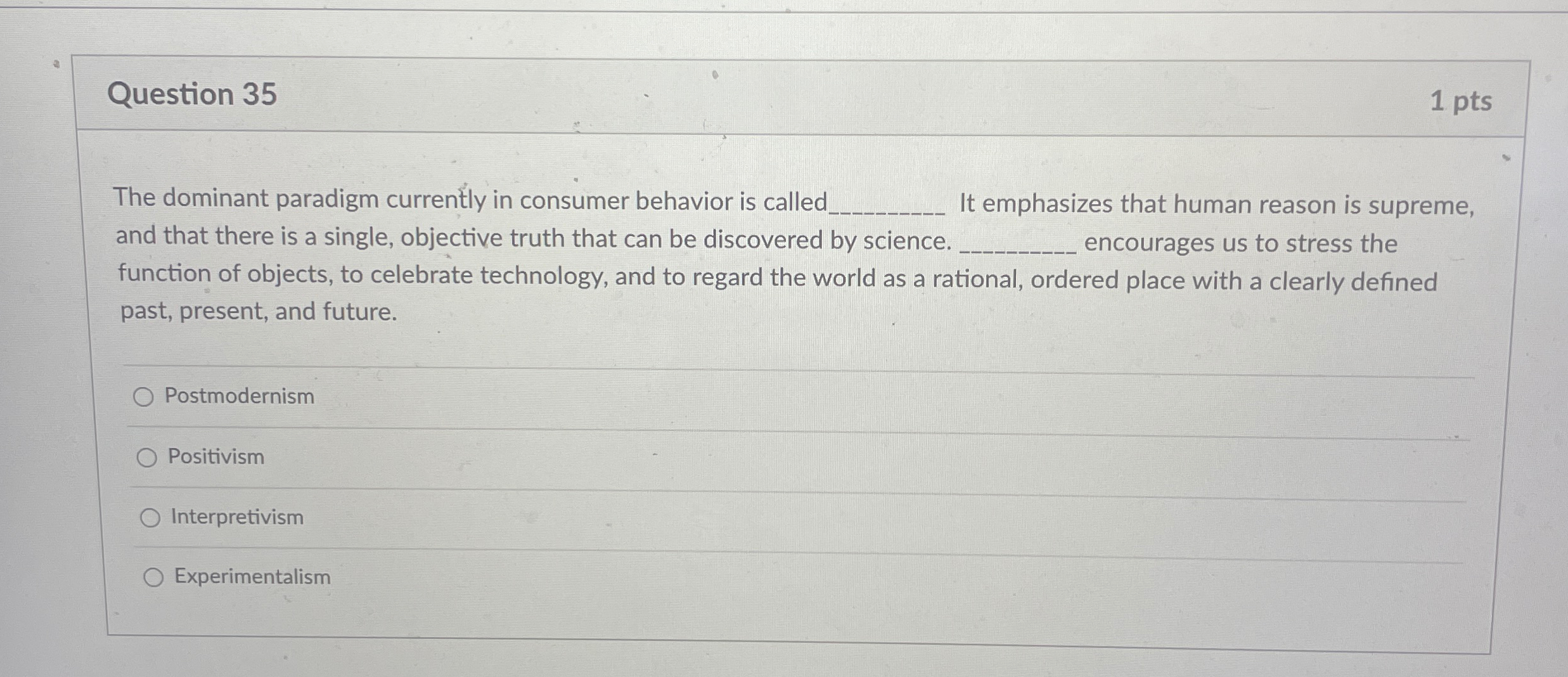 Solved Question 351 ﻿ptsThe dominant paradigm currently in | Chegg.com