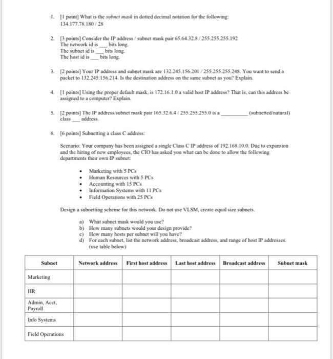 Solved 1. [1 point] What is the mask in dotted