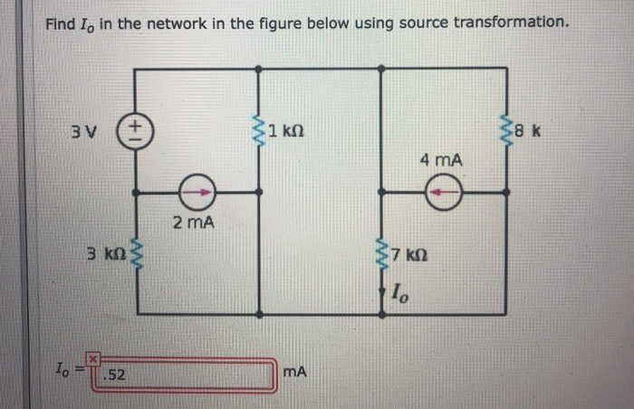 Solved Find I, in the network in the figure below using | Chegg.com
