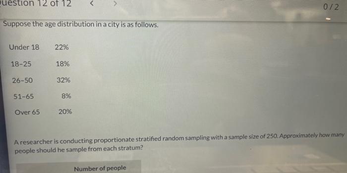 Solved uestion 12 of 12 Suppose the age distribution in a | Chegg.com