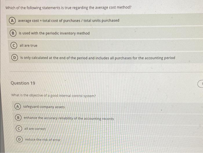 Solved Which of the following statements is true regarding | Chegg.com