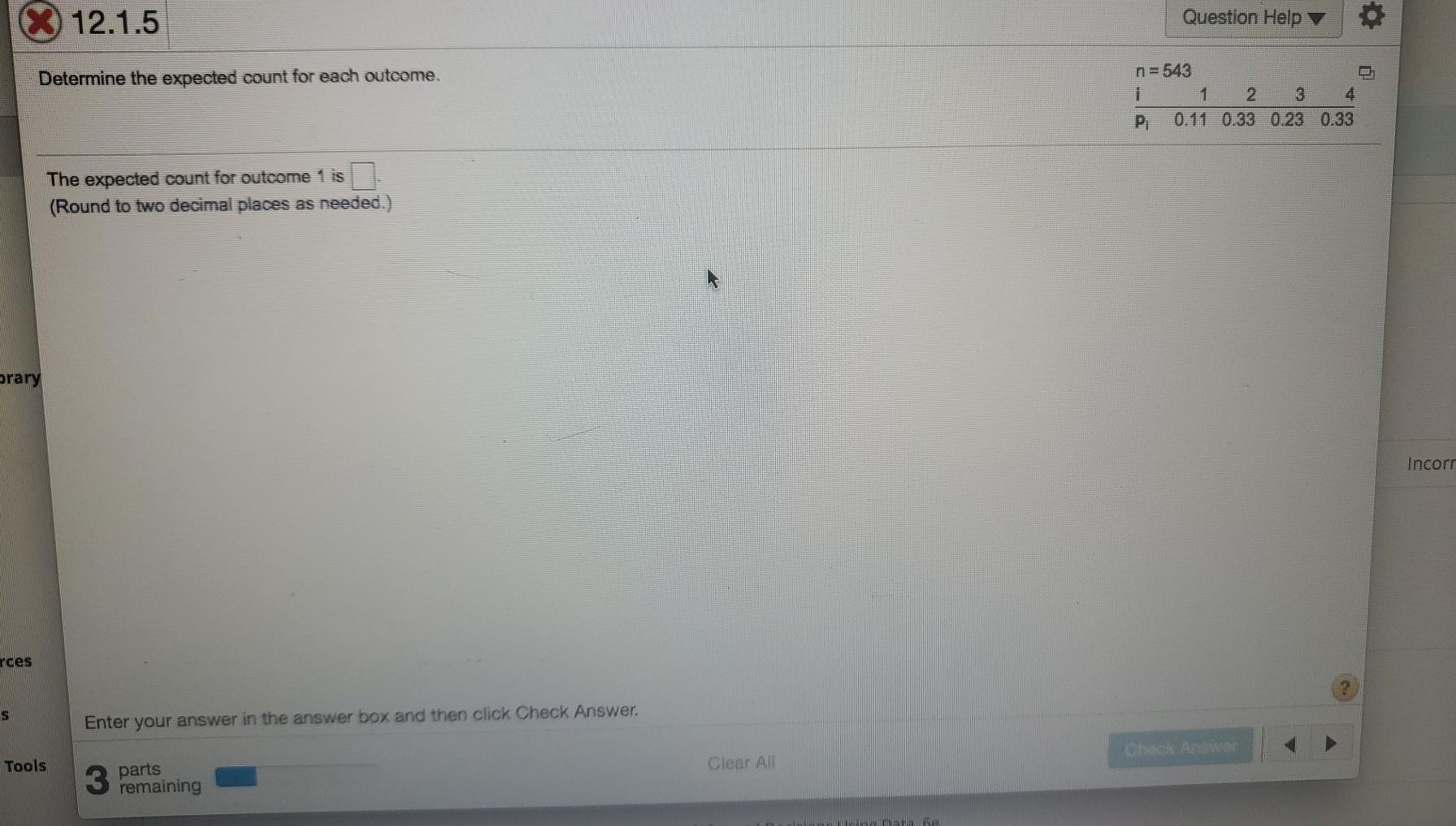Solved X 12.1.5 Question Help Determine the expected count | Chegg.com