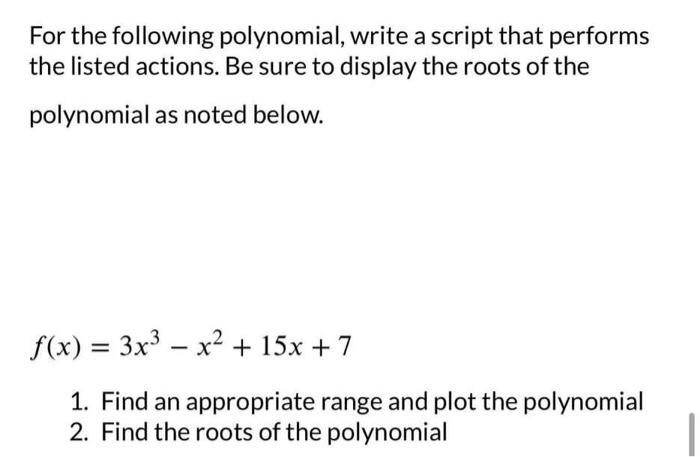 Solved Write a script to solve the following system of | Chegg.com