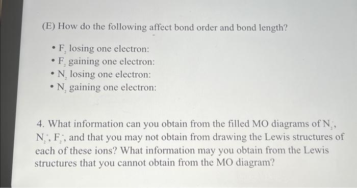 Solved 3. Complete each MO diagram below for the valence | Chegg.com