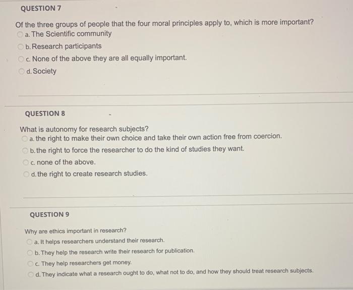 Solved Of the three groups of people that the four moral | Chegg.com