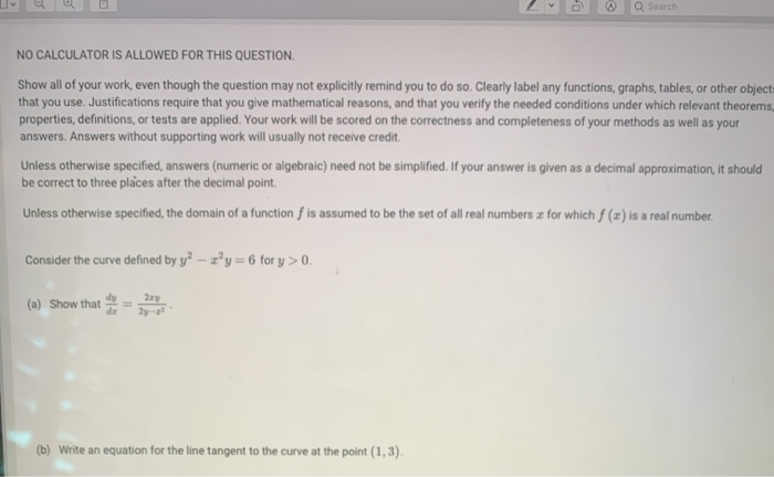 Solved Q Search NO CALCULATOR IS ALLOWED FOR THIS QUESTION | Chegg.com