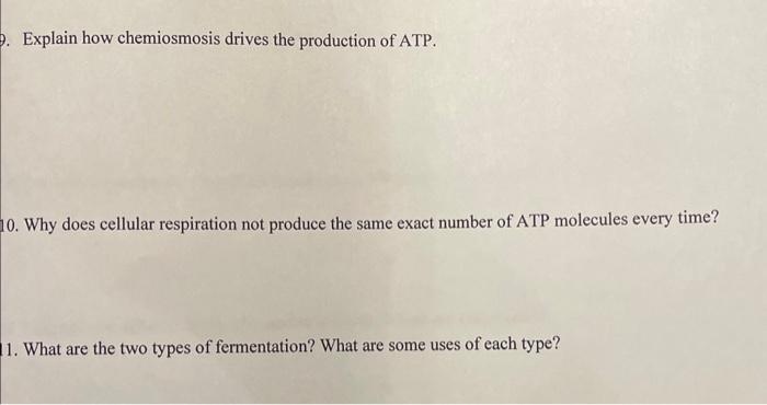 Solved Explain how chemiosmosis drives the production of | Chegg.com