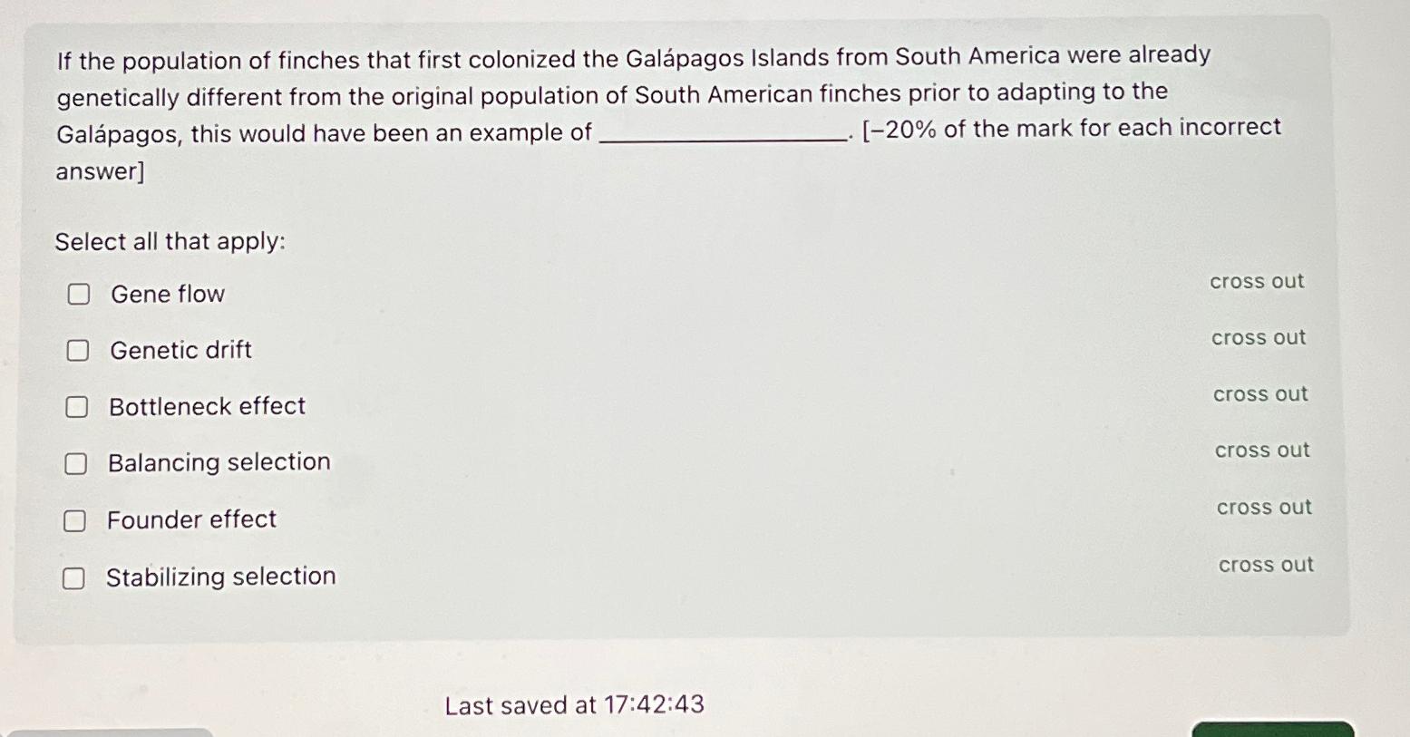 Solved If the population of finches that first colonized the | Chegg.com