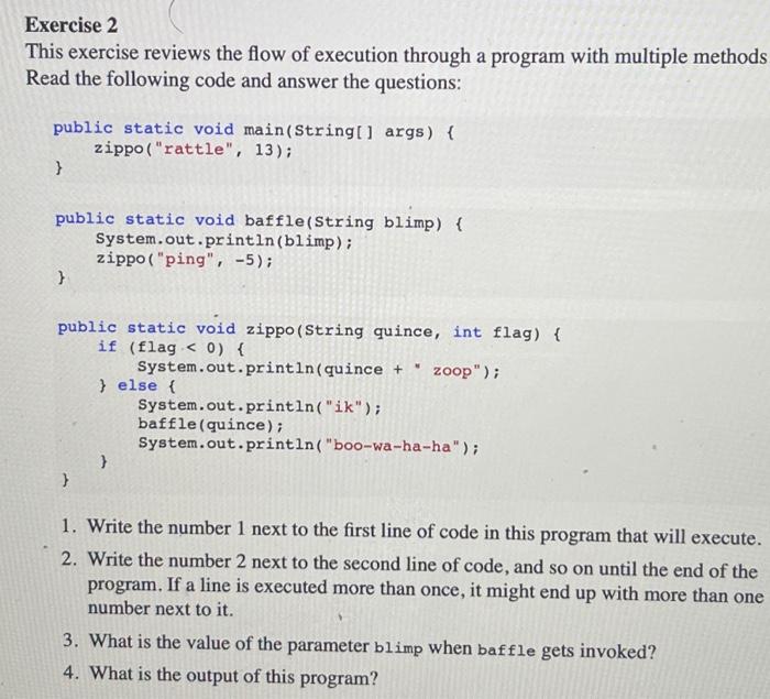 Solved Exercise 2 This exercise reviews the flow of | Chegg.com