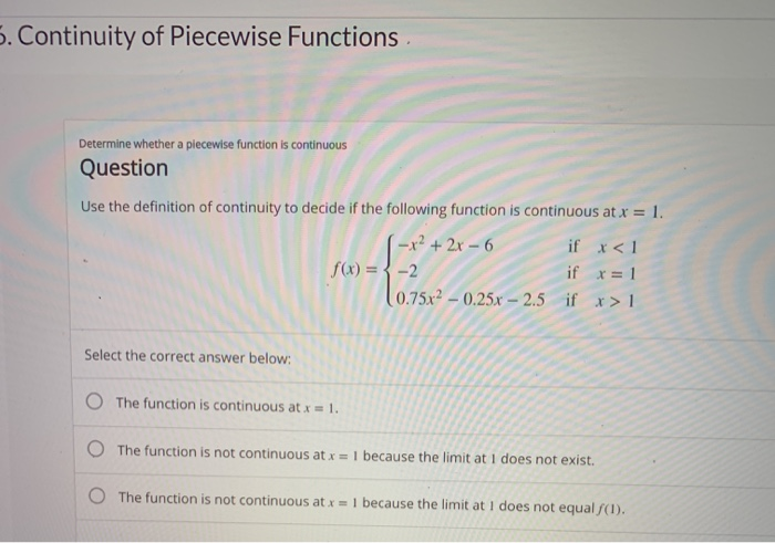 Solved 5. Continuity of Piecewise Functions . Determine | Chegg.com