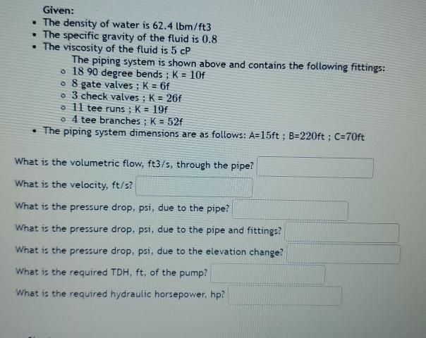 Solved P2 C B P1 A A liquid flows through a piping system | Chegg.com