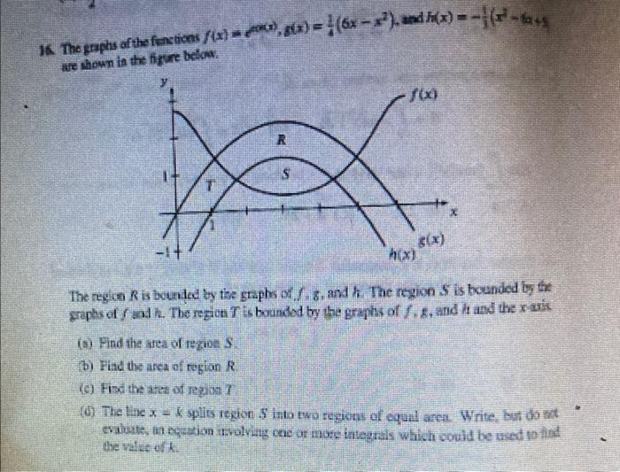 Solved ka The graphs of the functions (13) * ), tx) = | Chegg.com