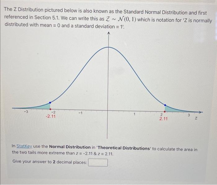 The Z Distribution pictured below is also known as the Standard Normal Distribution and first referenced in Section 5.1. We c