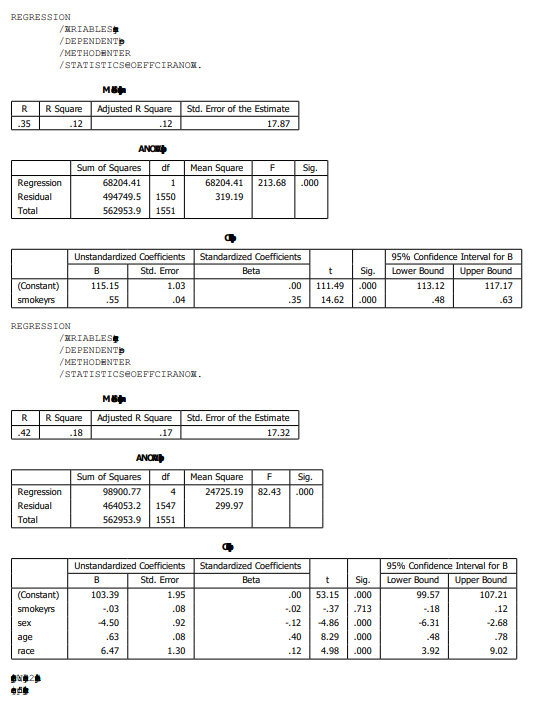 Solved Interprete the following ouput from running multiple | Chegg.com