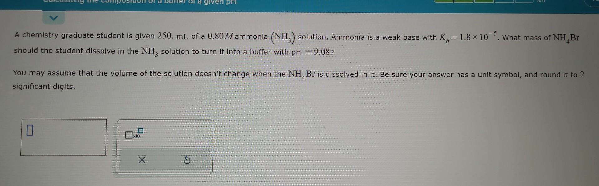 Solved A chemistry graduate student is given 250.mL of a | Chegg.com