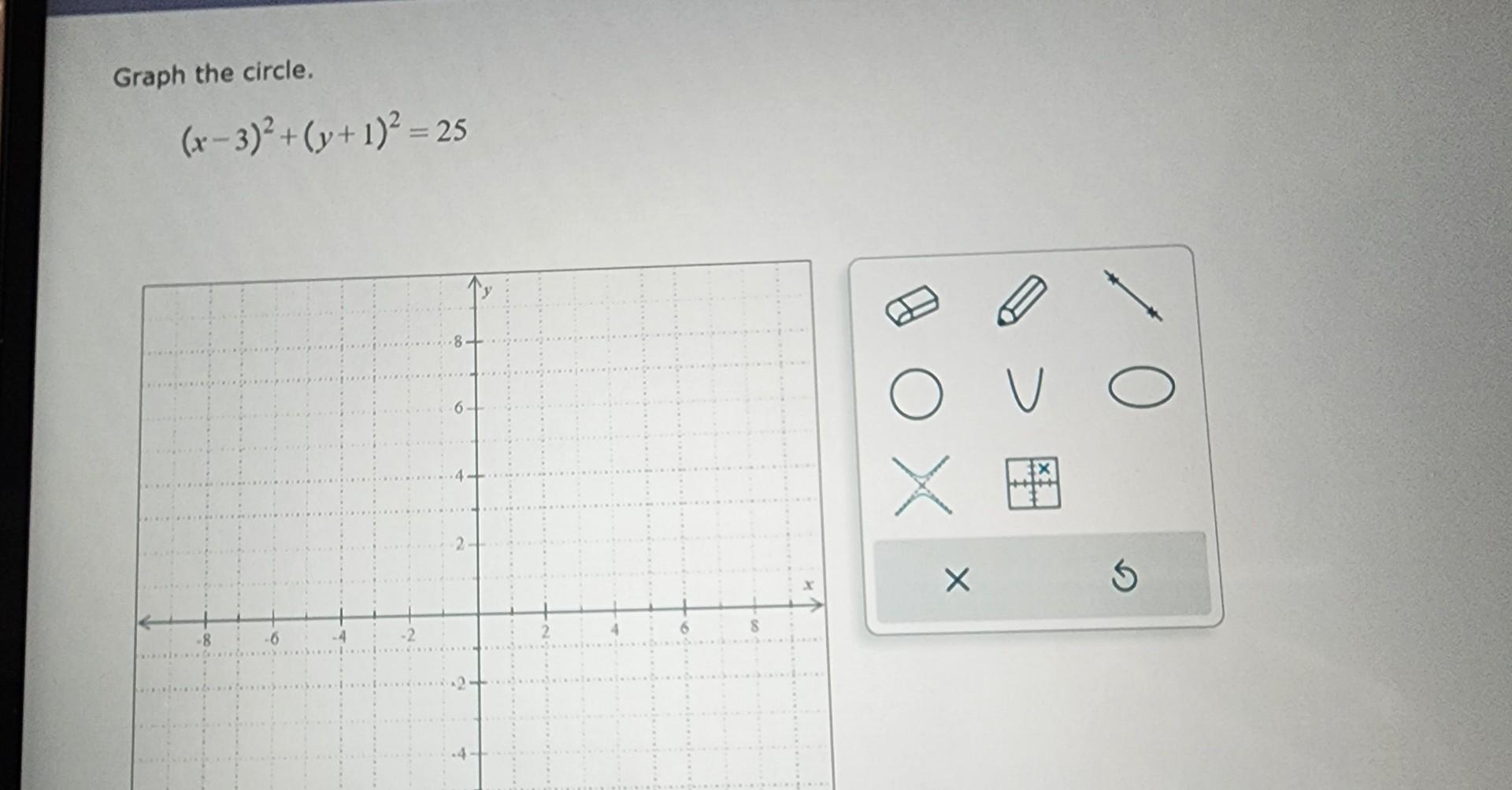 solved-graph-the-circle-x-3-2-y-1-2-25-chegg