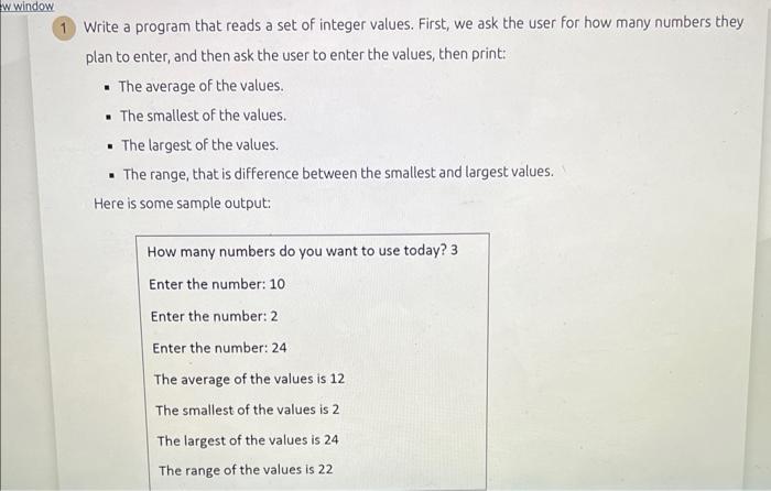 Solved Write a program that reads a set of integer values. | Chegg.com