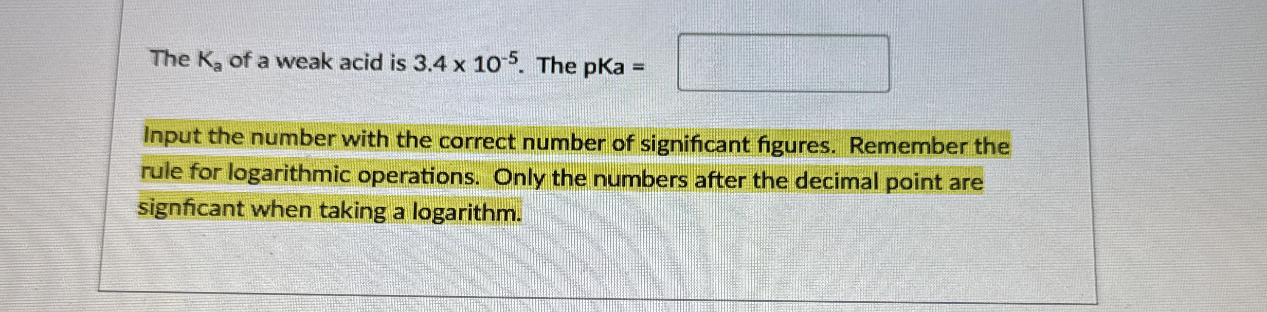 [Solved]: The K_(a) of a weak acid is 3.4 times 10^(-5). The