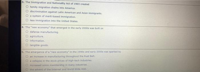 3. The Immigration And Nationality Act Of 1965 | Chegg.com