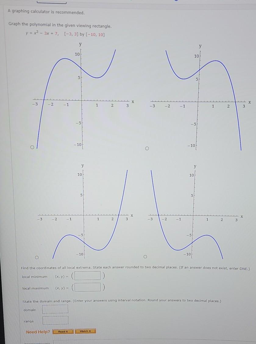 Solved A graphing calculator is recommended. Graph the | Chegg.com