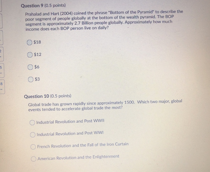 Question 9 0 5 Points Prahalad And Hart 2004 C Chegg Com