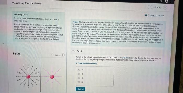 Solved Visualizing Electric Fields 10 of 12 Review I | Chegg.com