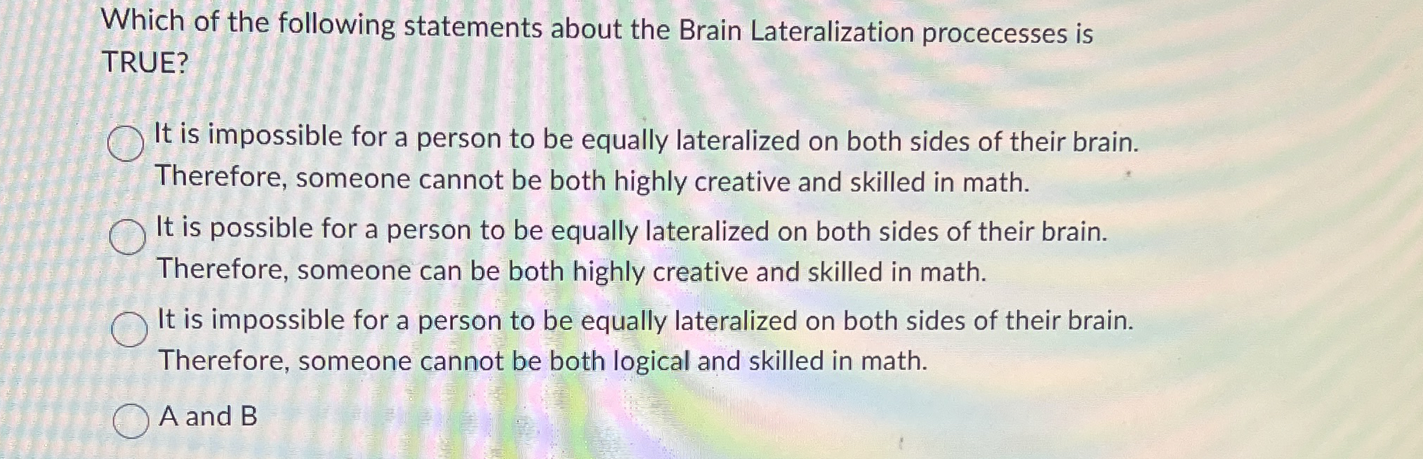 Solved Which of the following statements about the Brain | Chegg.com
