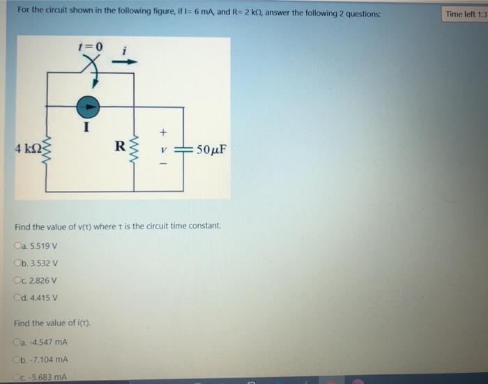 Solved For the circuit shown in the following figure, if = 6 | Chegg.com