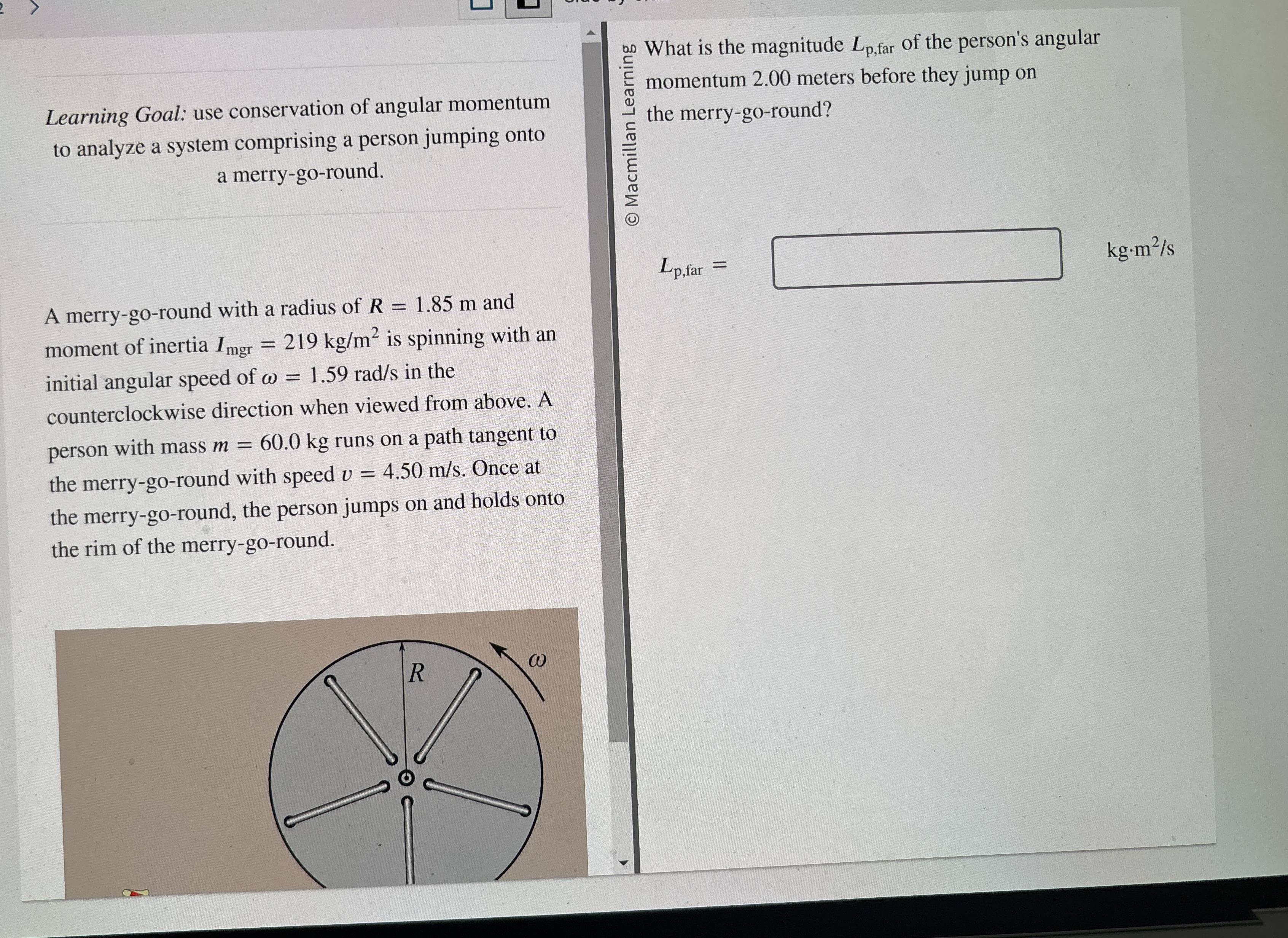 Solved Learning Goal: use conservation of angular momentum | Chegg.com
