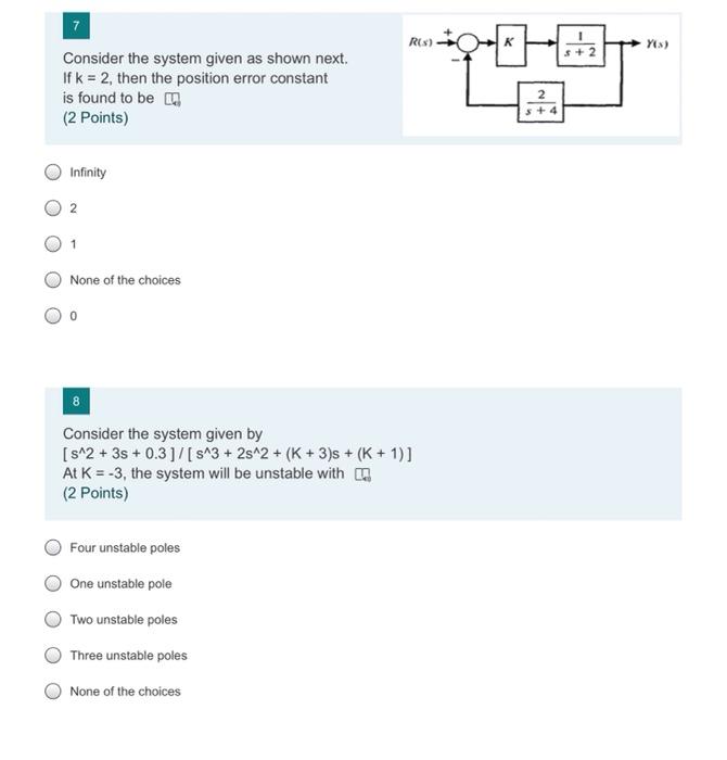 Solved RE) Yts) Consider the system given as shown next. if | Chegg.com
