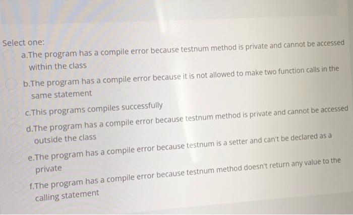 Solved Analyze the following code and choose the correct | Chegg.com