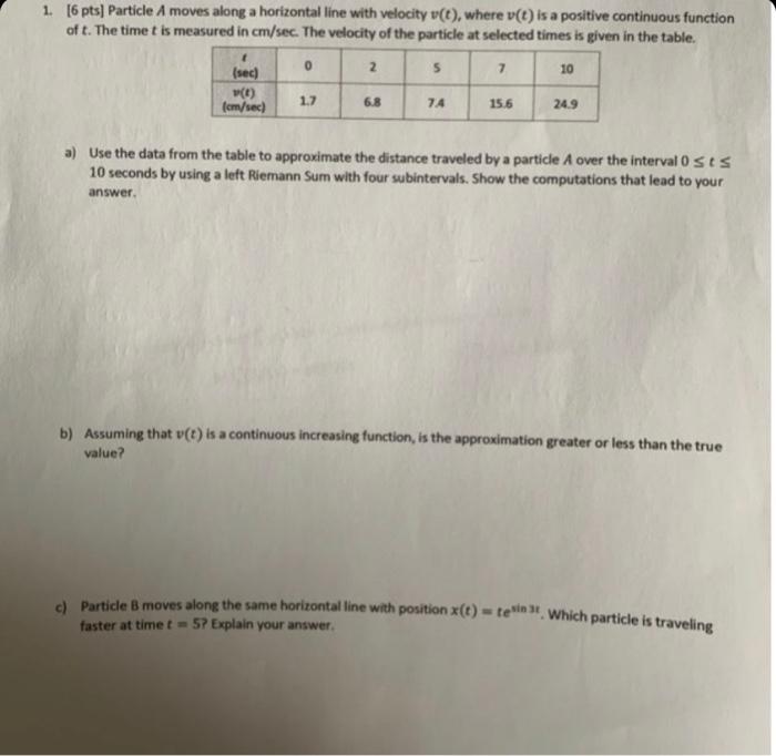 Solved [6 pts] Particle A moves along a horizontal line with | Chegg.com