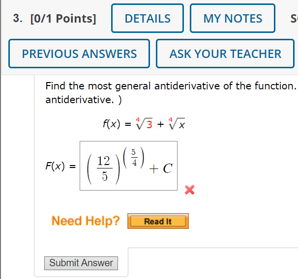 Solved Find the most general antiderivative of the | Chegg.com