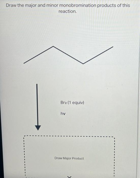 Solved Draw the major and minor monobromination products of