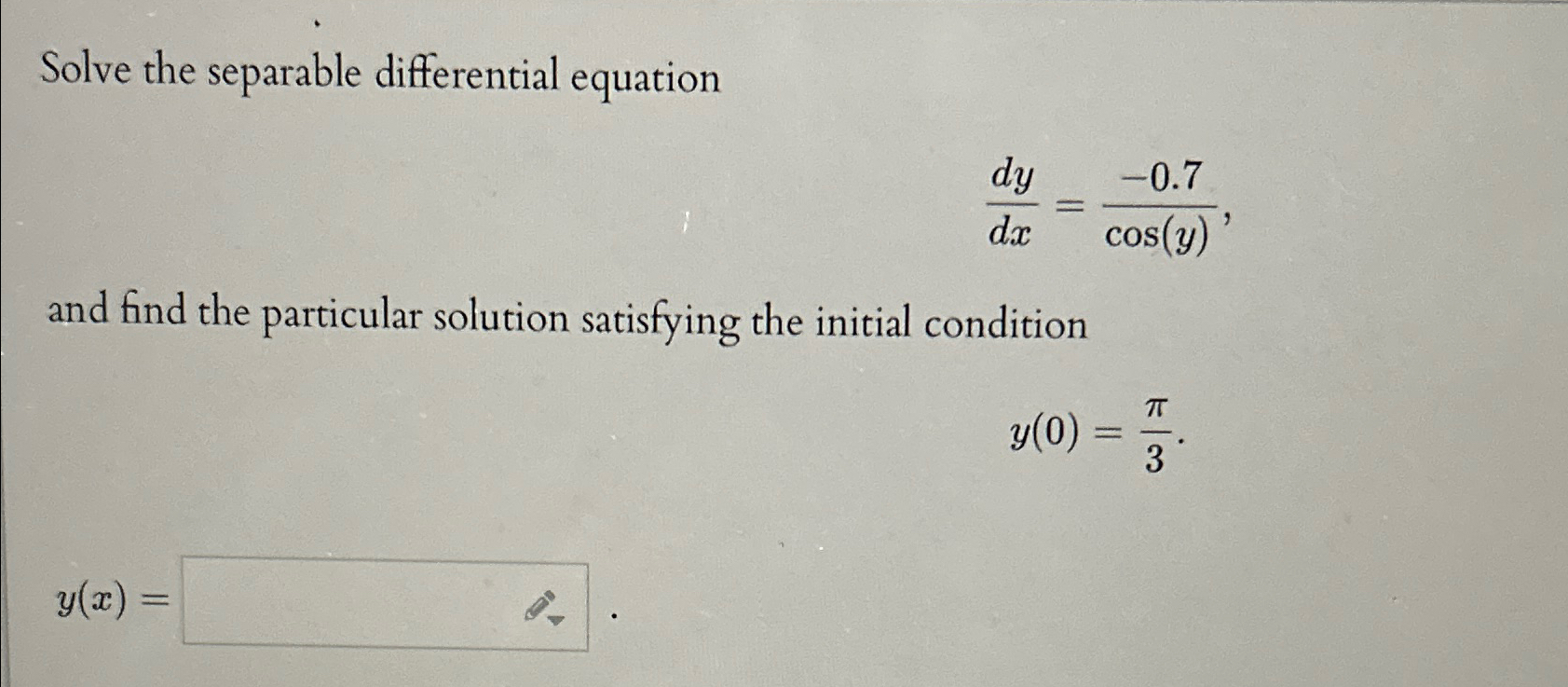 Solved Solve the separable differential | Chegg.com