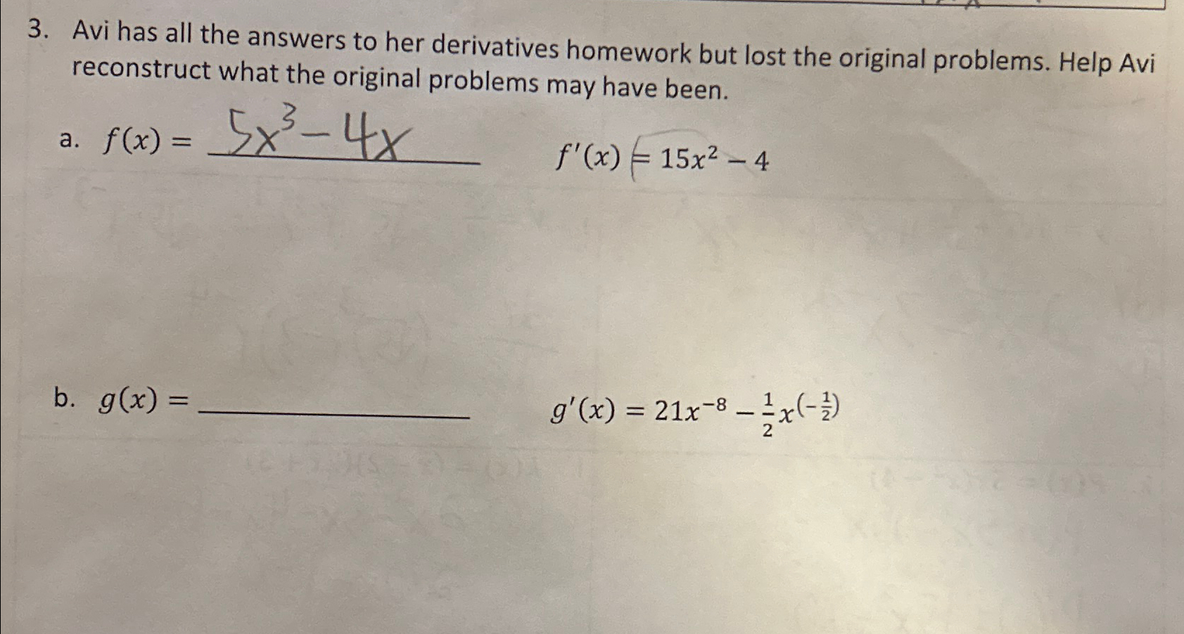 Solved Avi has all the answers to her derivatives homework | Chegg.com