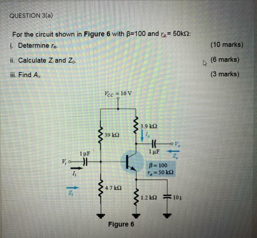 Solved QUESTION 3(a) For The Circuit Shown In Figure 6 With | Chegg.com