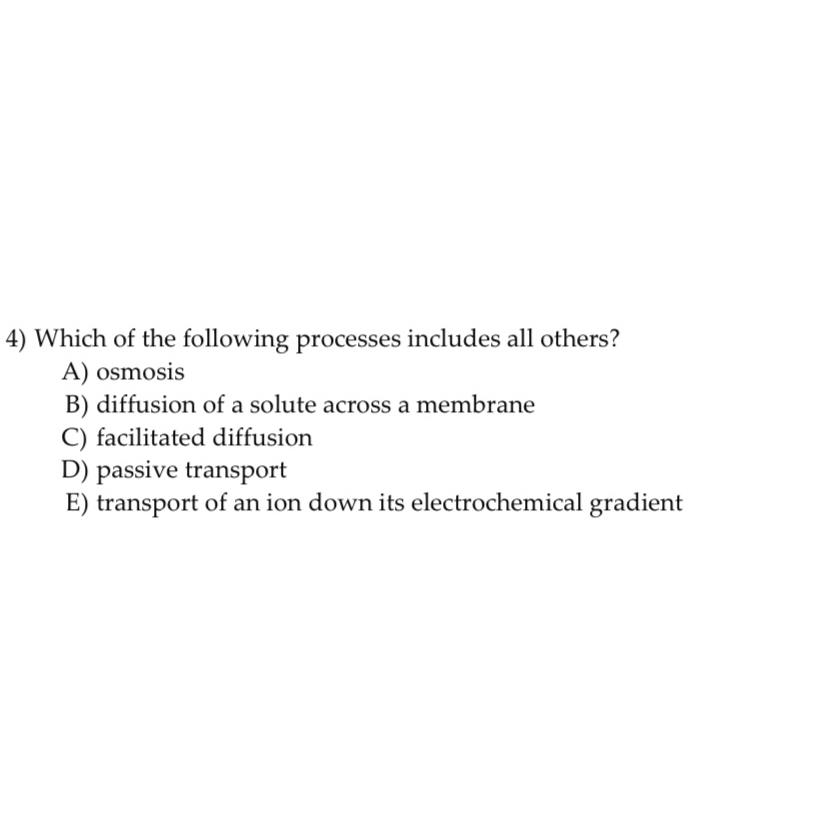 Solved Which Of The Following Processes Includes All | Chegg.com