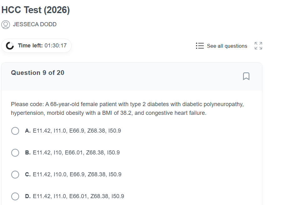 Solved Please code: A 68-year-old female patient with type 2 | Chegg.com