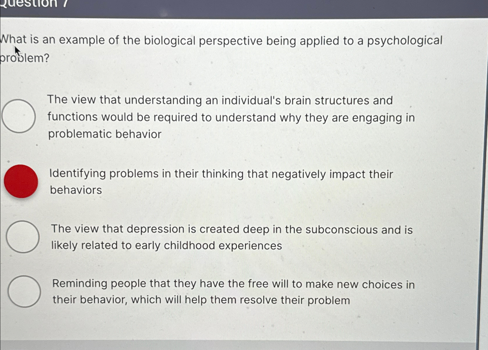 Solved What is an example of the biological perspective | Chegg.com
