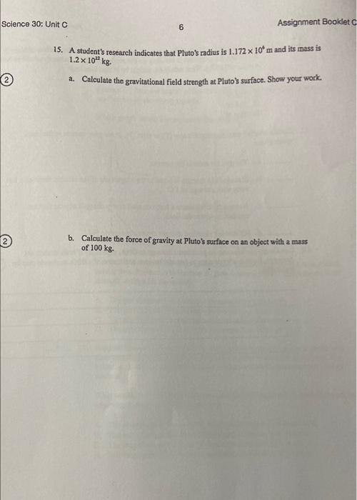 science 30 unit c assignment booklet c1