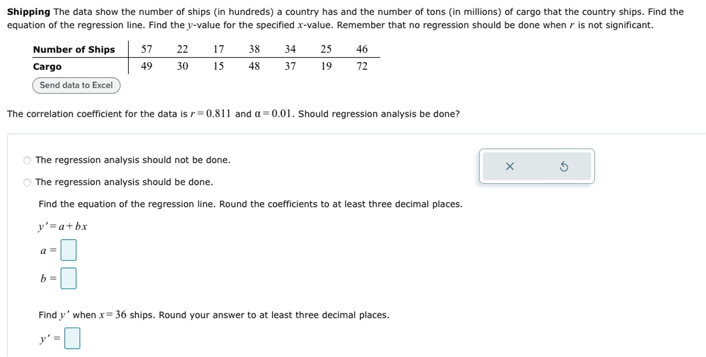 Solved Shipping The data show the number of ships (in | Chegg.com
