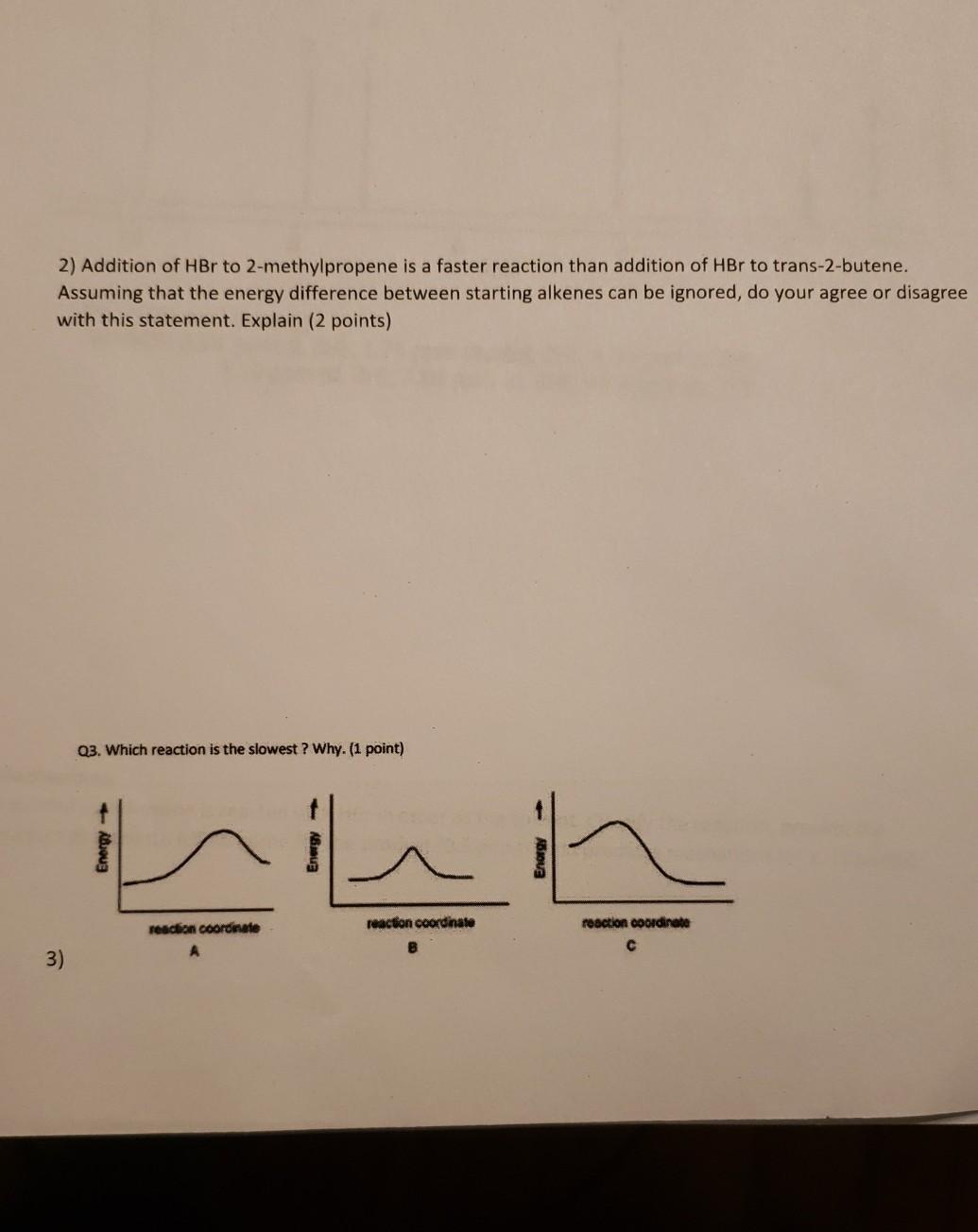 2 methyl 2 butene reaction with hbr