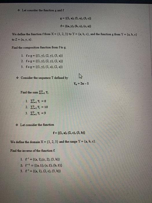 Solved Exercise 1: select the correct answer. Let consider a | Chegg.com