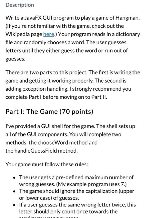 Solved Description Write a JavaFX GUI program to play a game | Chegg.com