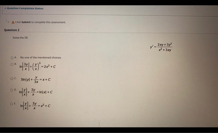 Solved Question Completion Status: Click Submit to complete | Chegg.com