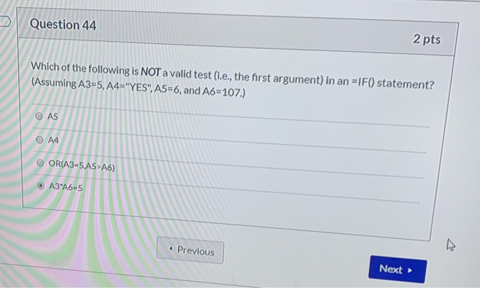 Solved Question 44 2 pts Which of the following is NOT a | Chegg.com