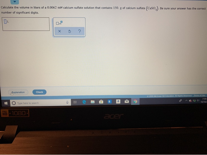 Solved Calculate the volume in liters of a 0,0062 mM calcium | Chegg.com